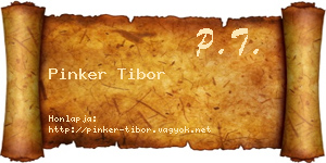 Pinker Tibor névjegykártya